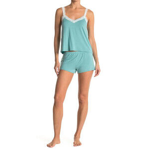 Cozy Rozy V-Neck Camisole & Shorts 2-Piece Pyjama Green Size XL